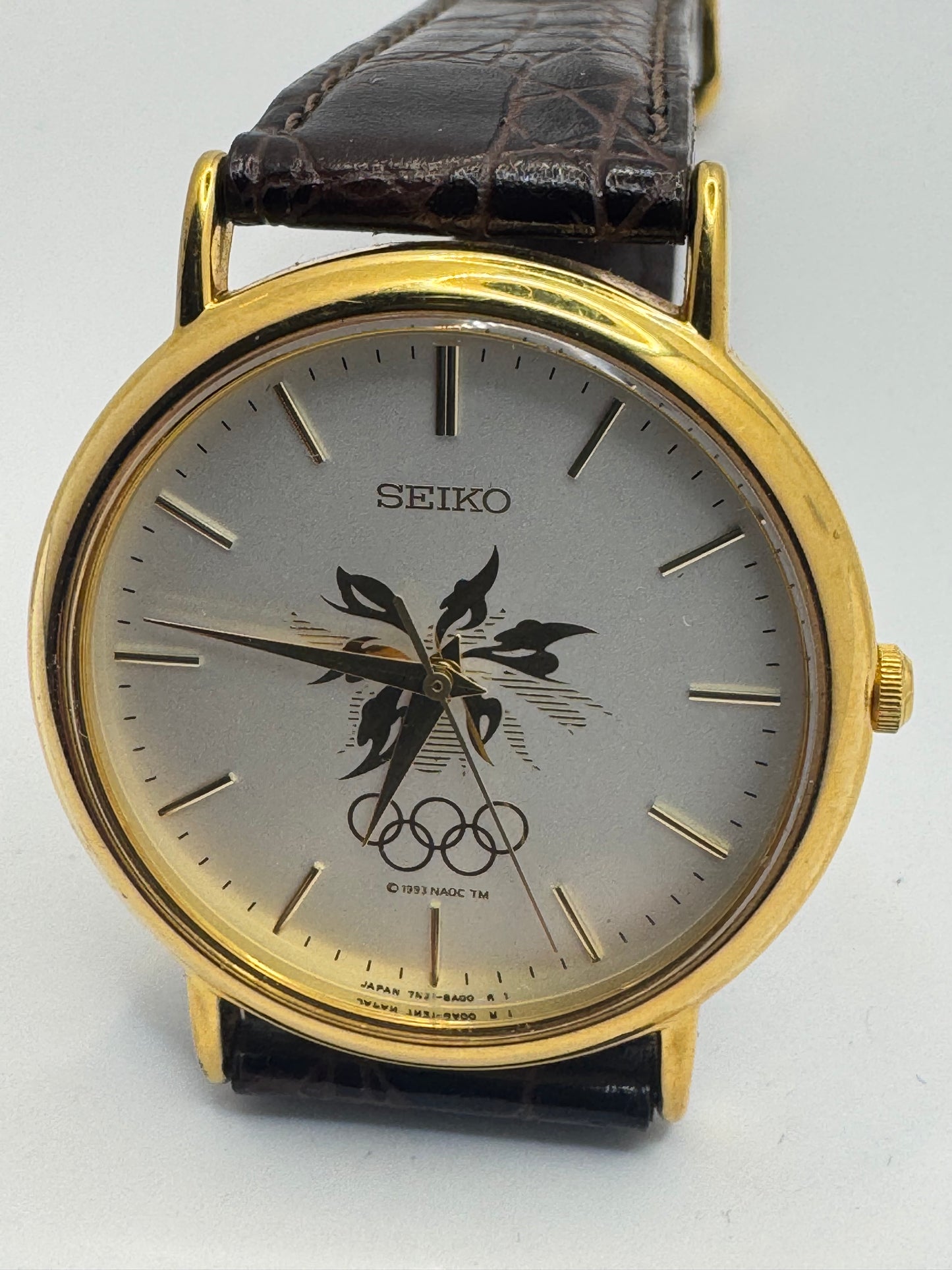 Seiko Nagano Olympic Commemorative Watch 1998 – Ref. 7N21-8A00 – Olympic Rings Dial – produziert Oktober 1997