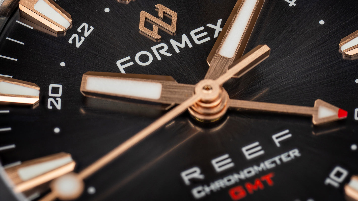 Formex REEF GMT Automatik COSC 300M "Schwarz/Vergoldet" 42mm