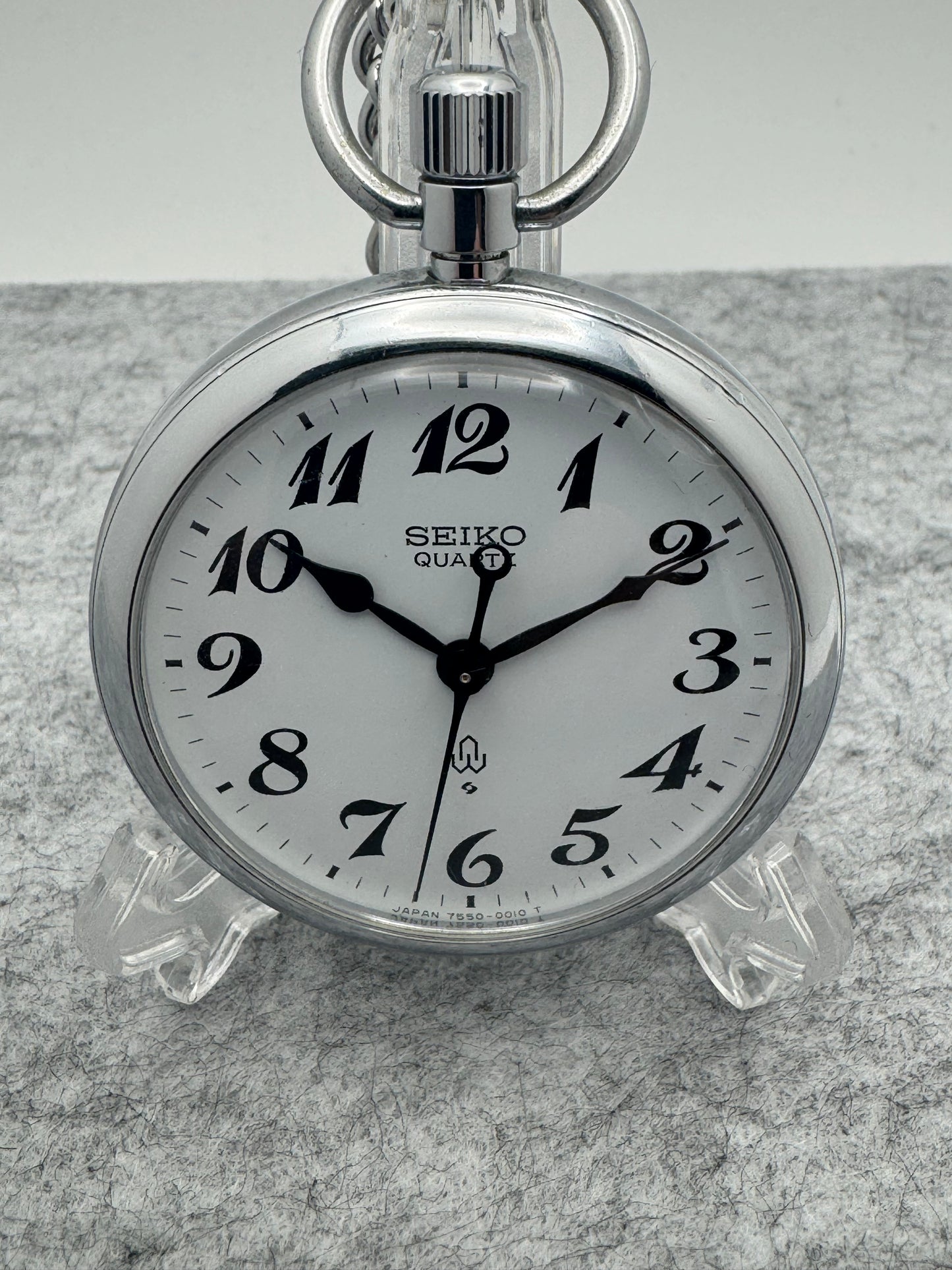 Seiko Eisenbahner-Taschenuhr Quarz 7550-0010 (Juli 1984)