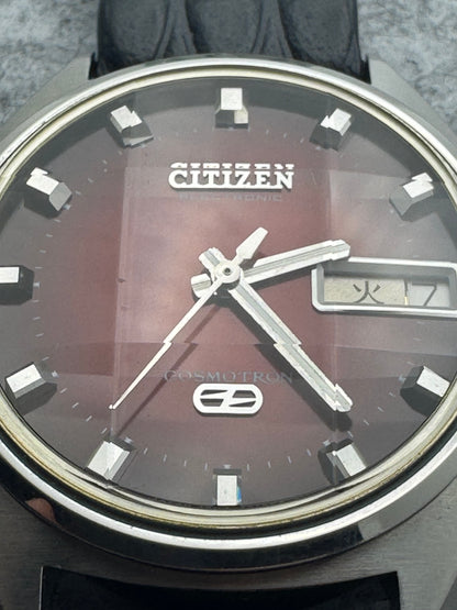 Citizen Cosmotron Electronic 7803-790553 – Burgundy Dial – April 1975 - freshly serviced