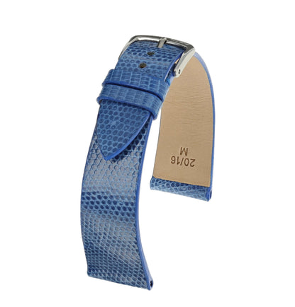 RIOS1931 Genuine Lizard Leather Watch Strap (Royal Blue) - 18mm - Length M