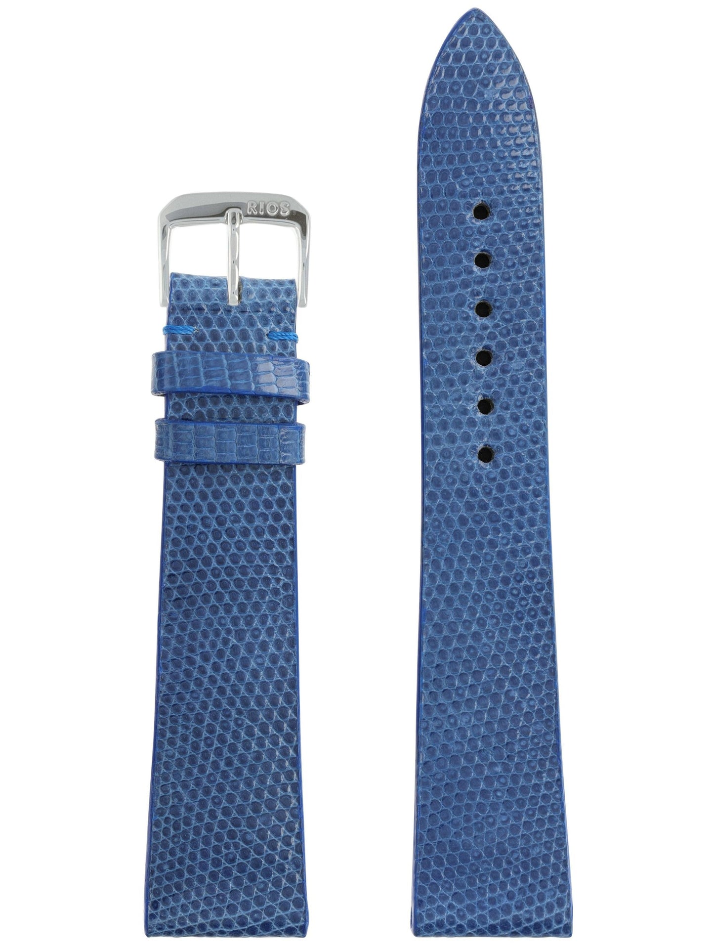 RIOS1931 Genuine Lizard Leather Watch Strap (Royal Blue) - 18mm - Length M