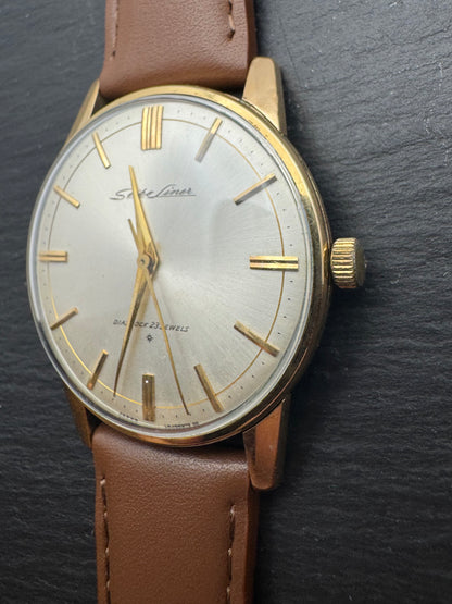 Seiko Liner « Diashock 23 Jewels » – Réf. J15007E – Calibre 3140, remontage manuel – Plaqué or – Début des années 1960 – Récemment révisée