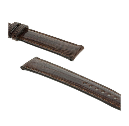 RIOS1931 Echt-Teju-Eidechsenleder-Uhrenarmband (Mokka) - 18mm - Länge M