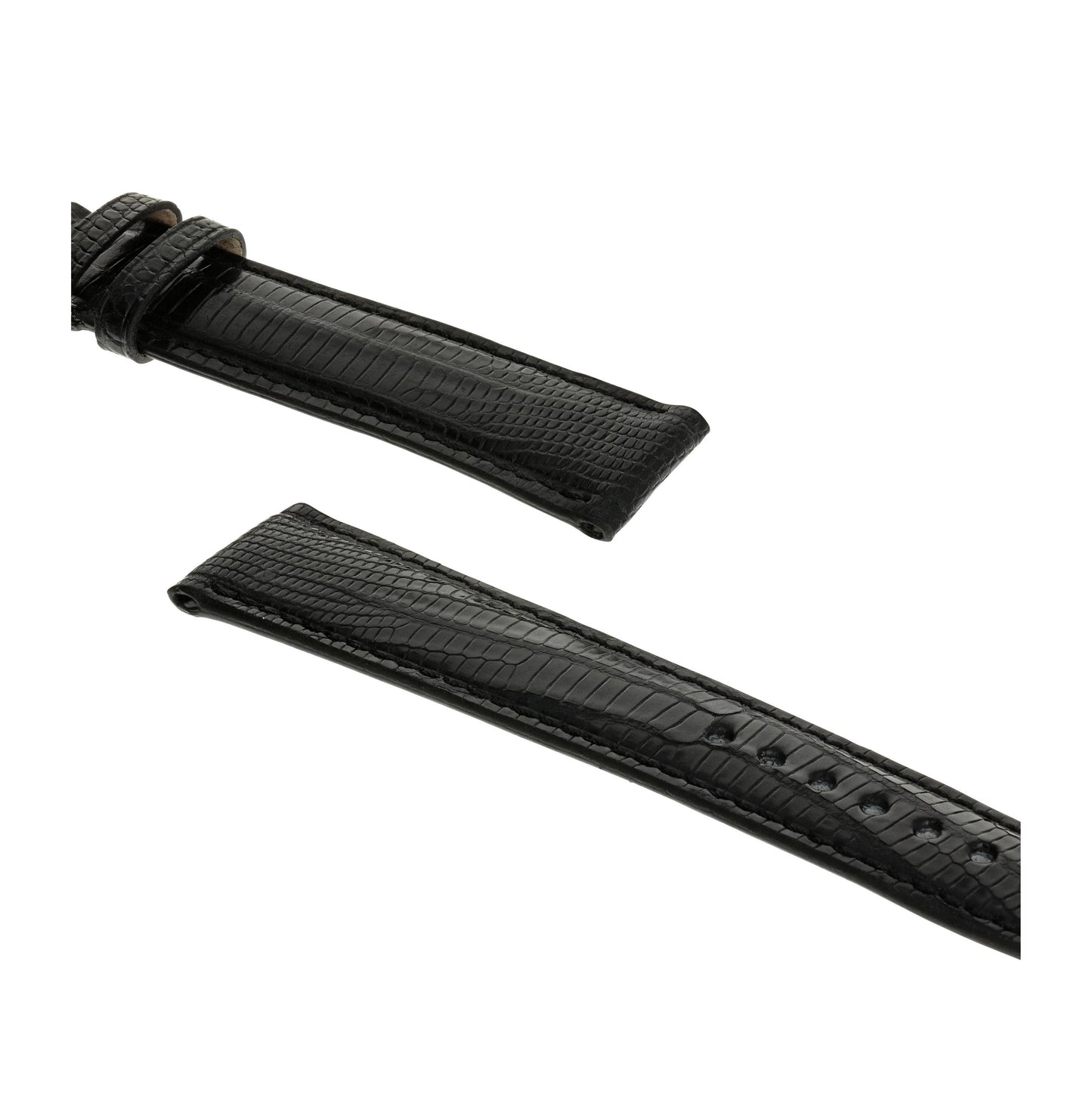 Bracelet de montre RIOS1931 en cuir de lézard Teju véritable (noir) - 20 mm - Longueur M