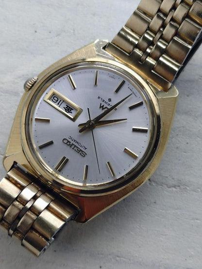 Seiko Lord Matic 23J 5606-7000 – JNR-Widmungsuhr (Japan. Staatsbahn), vergoldet, revidiert