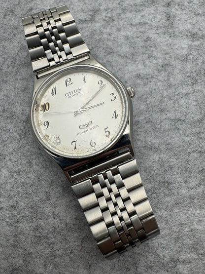 Citizen Seven Star Quartz – October 1983 – All-steel case with wing logo – Ref. 4-140427
