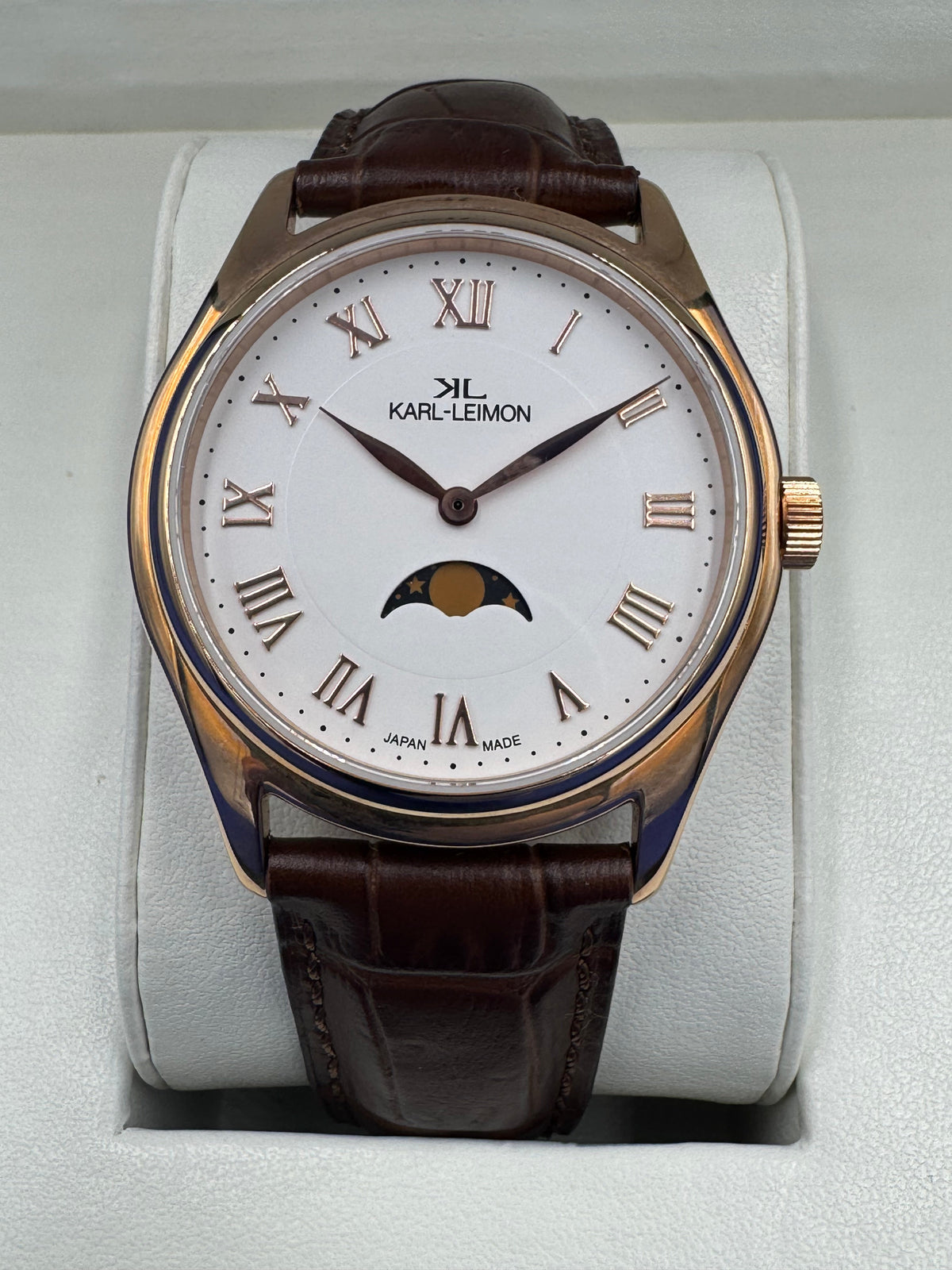 KARL-LEIMON Single Moonphase Gold Silver – Frontansicht