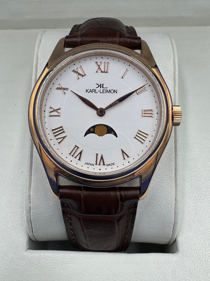KARL-LEIMON Single Moonphase Gold Silver – Frontansicht