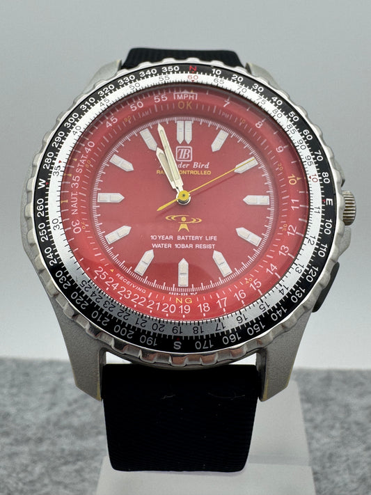 Citizen Thunder Bird – montre radio-pilotée JDM avec cadran rouge – quartz