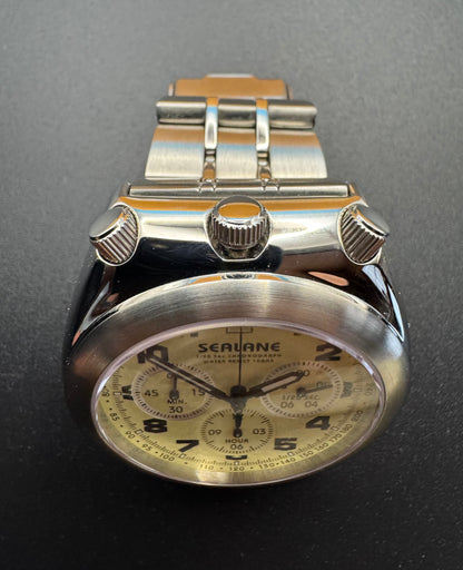 Sealane SE08-IA 1/20 Sec Chronograph Yellow Dial (Japan, Sun Flame Co., Ltd.)