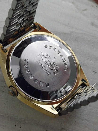 Seiko Lord Matic 23J 5606-7000 – JNR-Widmungsuhr (Japan. Staatsbahn), vergoldet, revidiert
