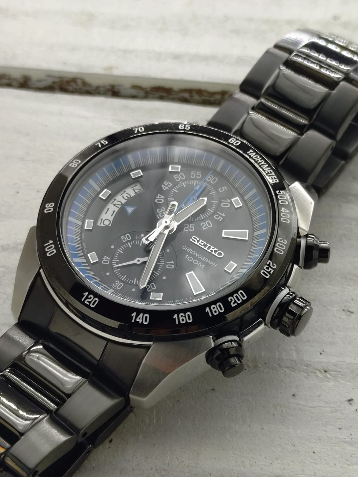 Seiko Chronograph 7T94-0AY0 – Quarz, Tachymeter, 100 m – 43,5 mm – März 2008