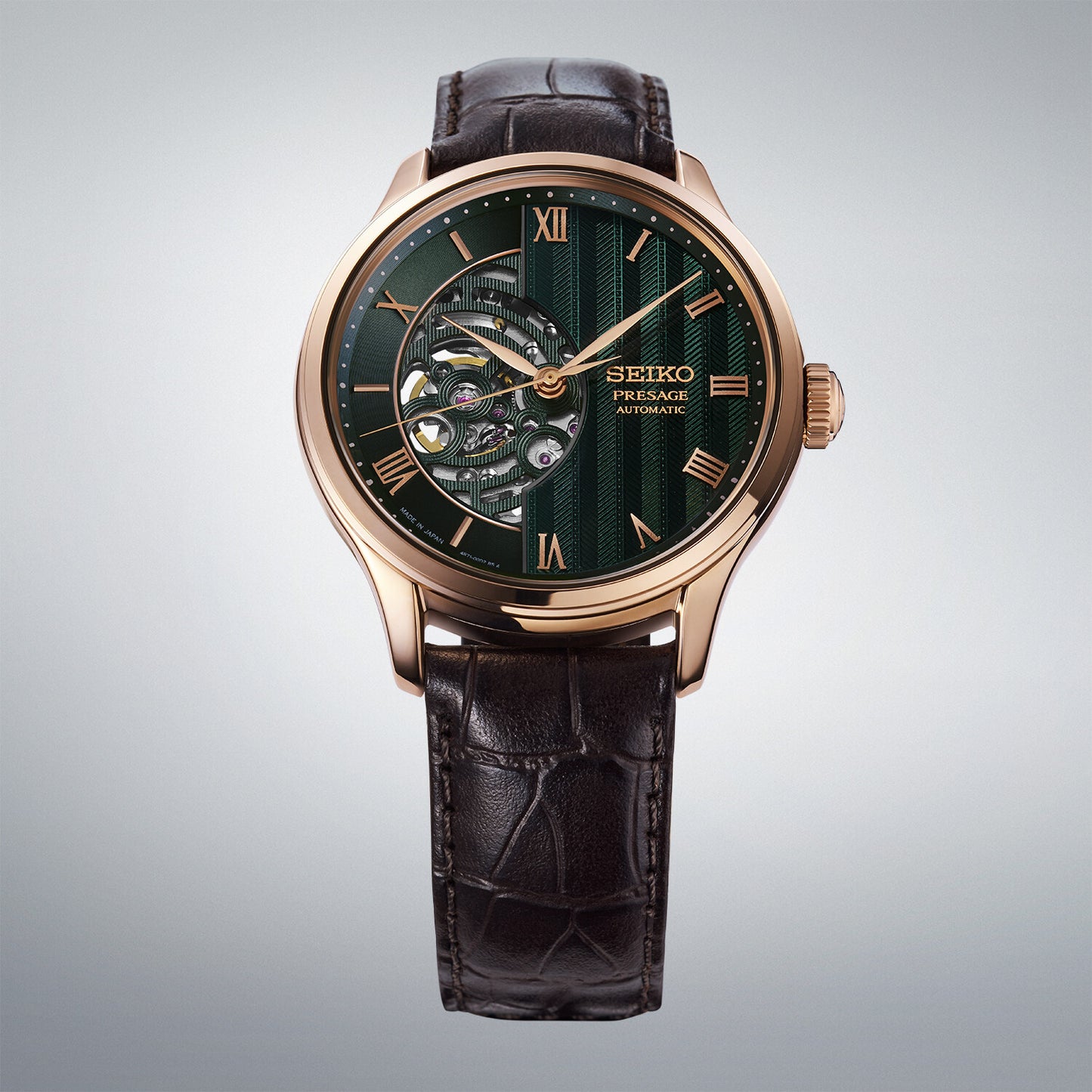 Seiko Presage HCB007J1 – Japanese Garden Open Heart, Roségold/Grün