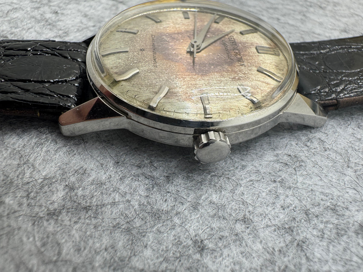 Seiko Crown Special J14100 – Cadran Tropical – Cal. 341, 23 rubis – fraîchement révisée d'une collection d'horloger japonais