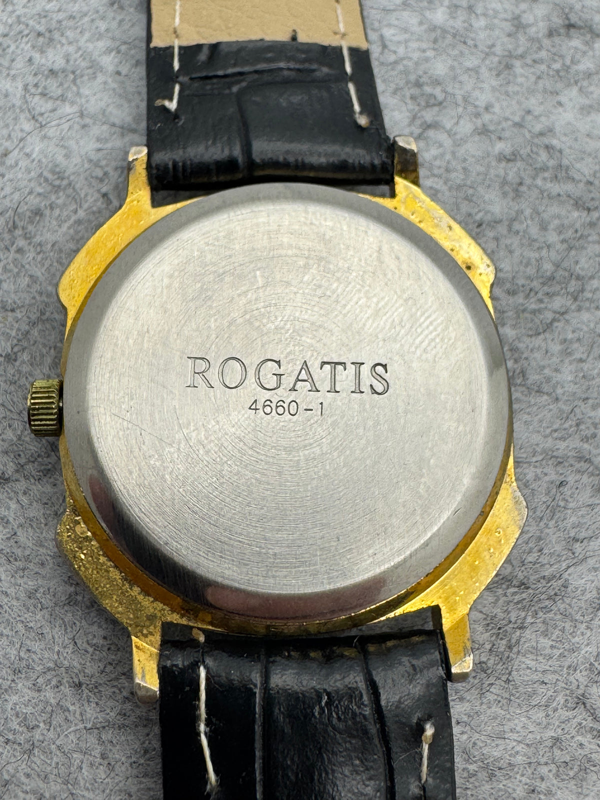 Rogatis Quartz – Two-Tone Case with Black Dial – Japanese Ladies' Watch with New Leather Strap