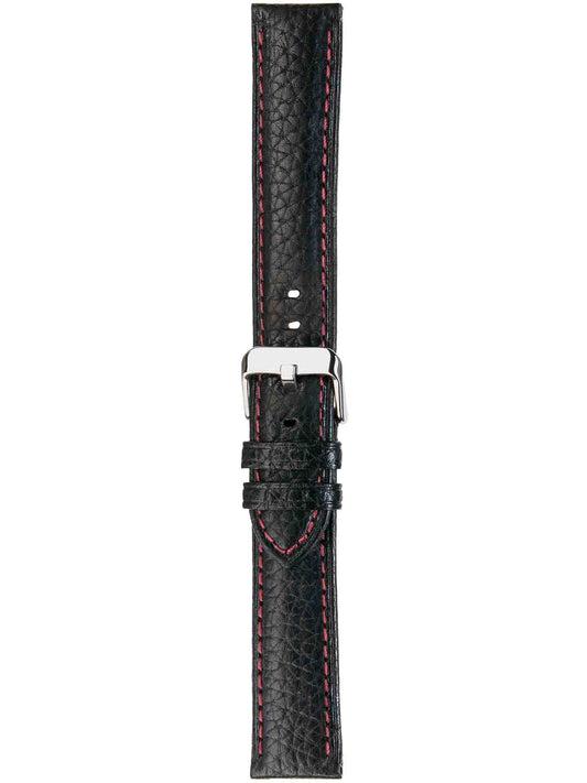 Herzog Sportivo Lederarmband Schwarz-Bordeaux