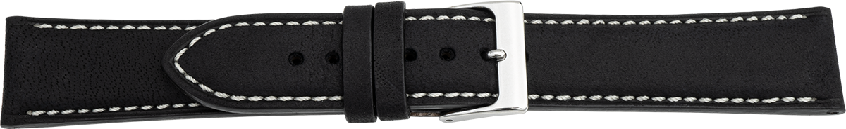 PREMIUM Leather Watch Strap Antelope Black 18mm