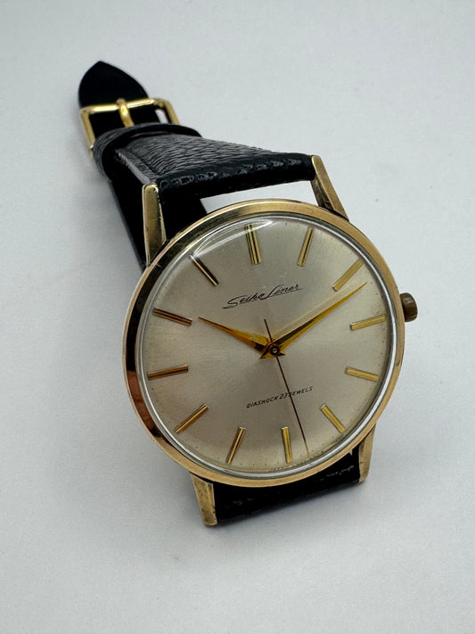 Seiko Liner « Diashock 23 Jewels » – Réf. 15010E – Calibre 3140, remontage manuel – Boîtier en plaqué or, début des années 1960 – fraîchement révisée
