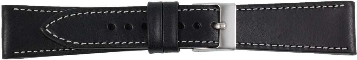 Bracelet de montre en cuir premium noir 21mm