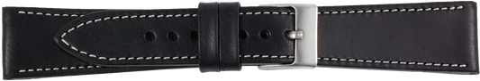 Bracelet de montre en cuir noir PREMIUM 19 mm