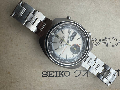 Seiko 5 Sports Speed-Timer 6139-7020 – Caliber 6139, 21 jewels, Suwa Seikosha – champagne dial, original bracelet – November 1971 – freshly serviced