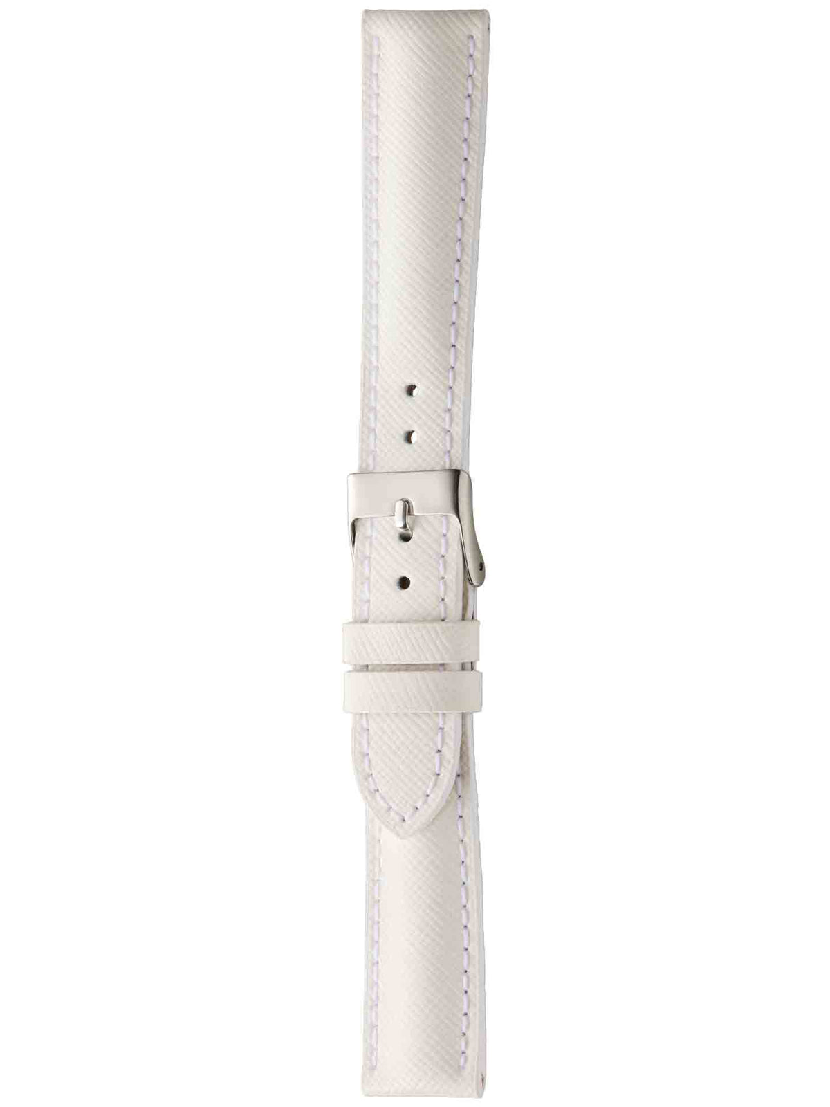 Herzog Saffiano Lederarmband Weiß