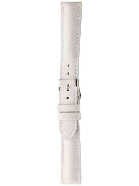 Herzog Saffiano Lederarmband Weiß