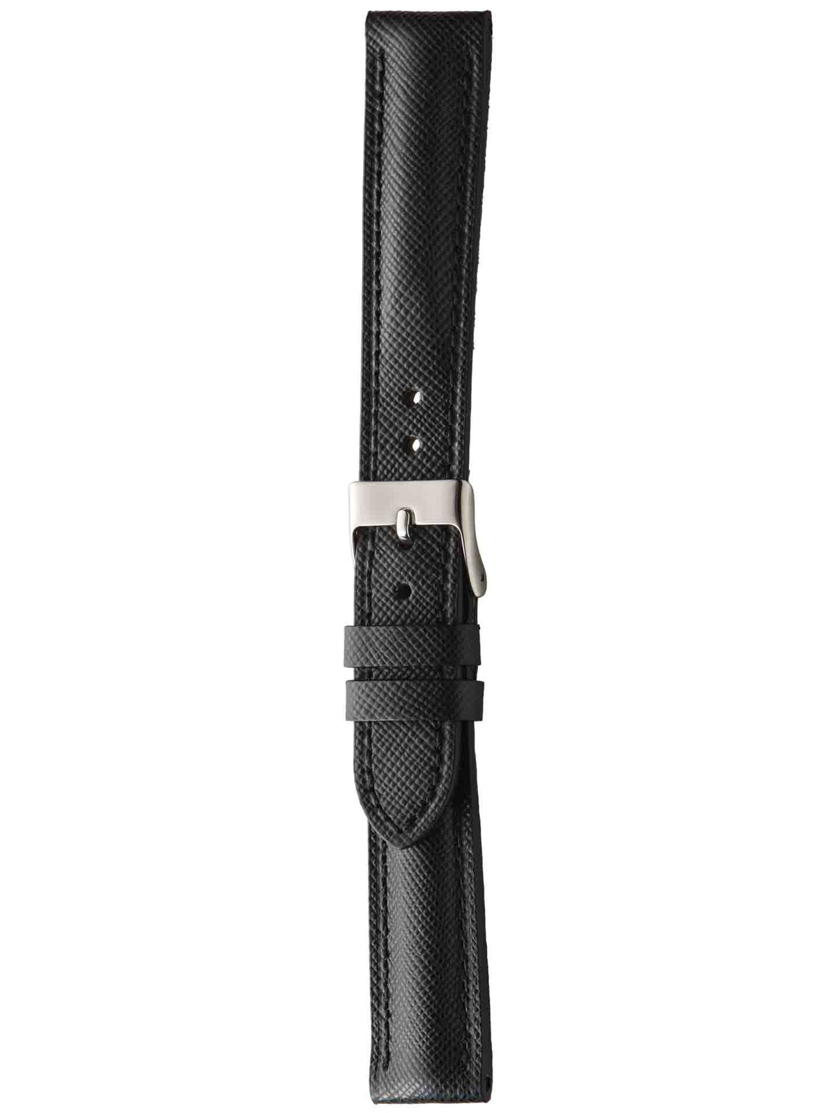 Herzog Saffiano Lederarmband Schwarz