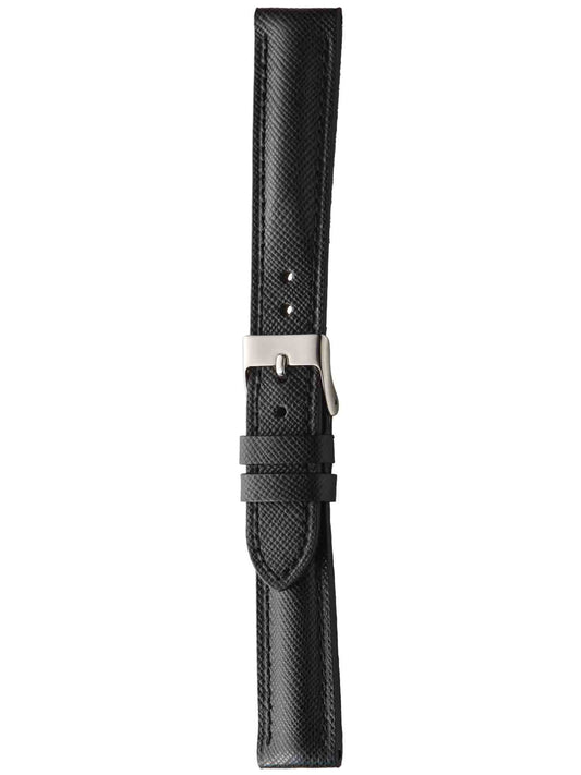 Herzog Saffiano Lederarmband Schwarz