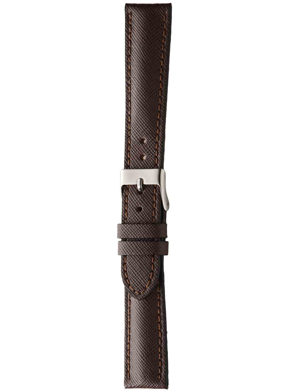 Herzog Saffiano Lederarmband Dunkelbraun