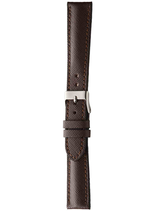 Herzog Saffiano Lederarmband Dunkelbraun