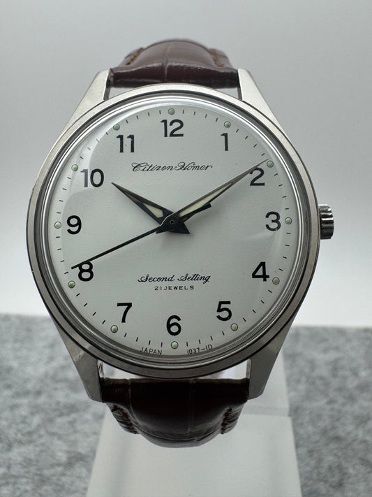 Citizen Homer Second Setting – 21 Jewels – JNR Railway Watch – Shōwa 44 / 1969 – originale Eisenbahner-Dienstuhr - frisch revidiert