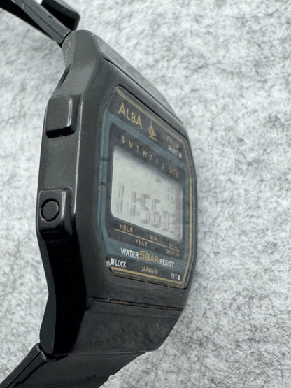 ALBA Digital W401-4160 „Lithium" – November 1990 – schwarz-goldene JDM-Digitaluhr – revidiert, neues Band