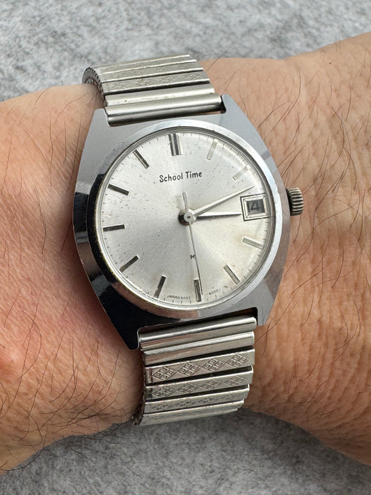 Seiko Tomony „School Time" – Handaufzug mit Datum – japanische Schüleruhr der 1970er, Ref. 5000-6000