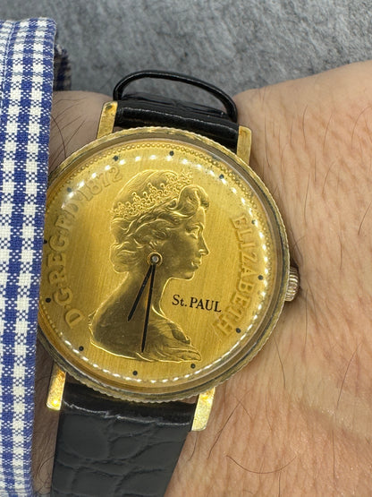 Orient Coin Watch I120-46101 – Cal. 12040, 21 Jewels Manual Wind – Coin Dial St Paul's Cathedral – 1970s