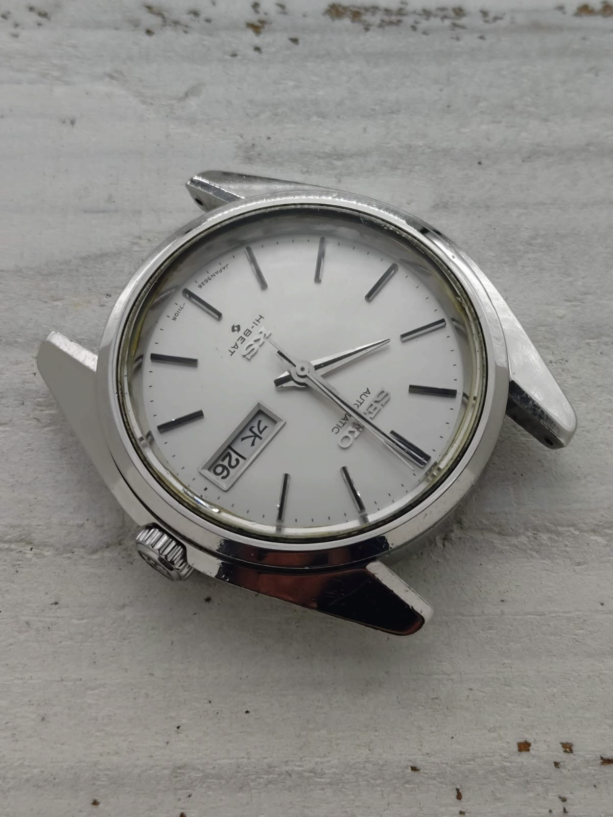 King Seiko Hi-Beat 5626-7000 – Calibre 5626A, Suwa Seikosha – Acier inoxydable, couronne signée KS – Juin 1970 – fraîchement révisée