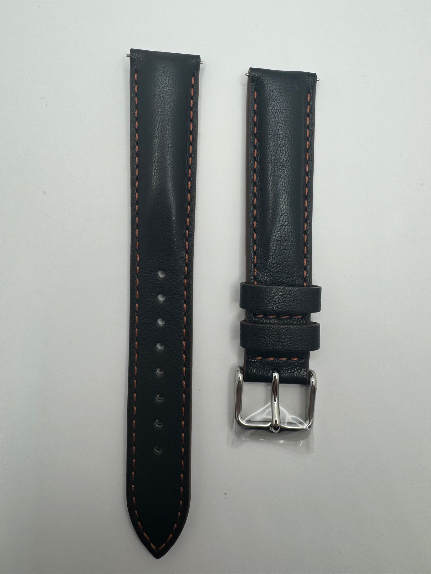 Original Seiko Lederarmband RS07S18BK – 18 mm – Schwarz – Kontrastnaht (JDM)