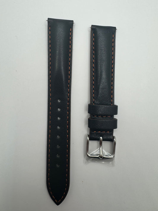 Original Seiko Lederarmband RS07S18BK – 18 mm – Schwarz – Kontrastnaht (JDM)