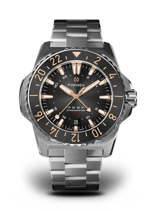 Formex REEF GMT Automatik COSC 300M "Schwarz/Vergoldet" 42mm