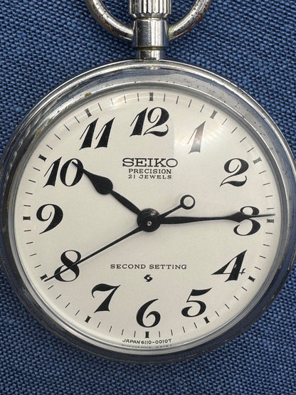 Seiko Precision Railway Pocket Watch – Ref. 6110-0010T “Second Setting”