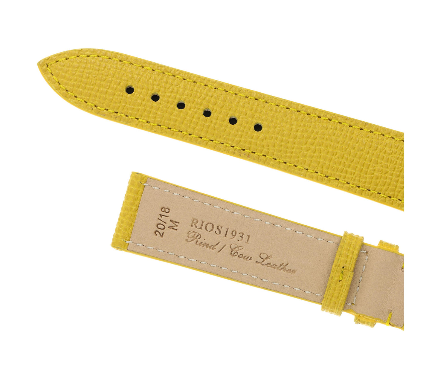 RIOS1931 Rindsleder-Uhrenarmband (Gelb) - 22mm - Länge M