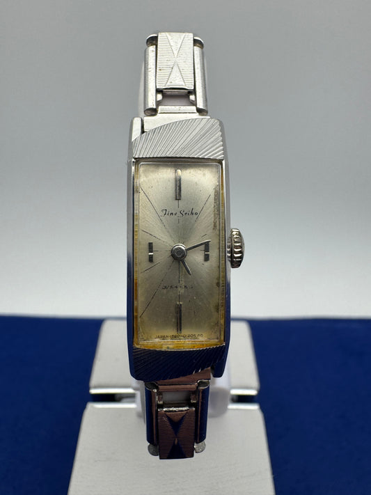 Seiko 1520-3080 – Vintage-Damenuhr (April 1975) vergoldet mit Stretchband