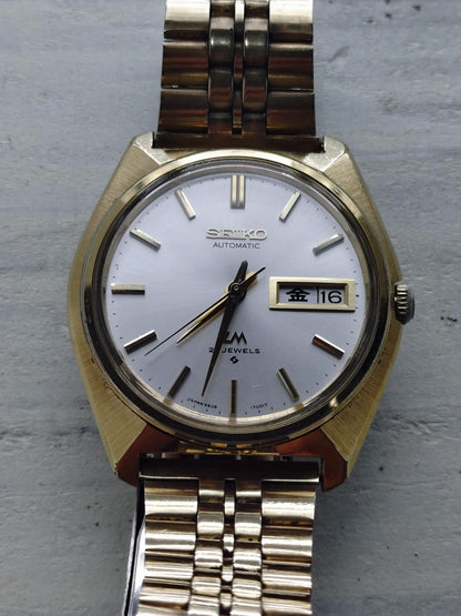Seiko Lord Matic 23J 5606-7000 – JNR-Widmungsuhr (Japan. Staatsbahn), vergoldet, revidiert
