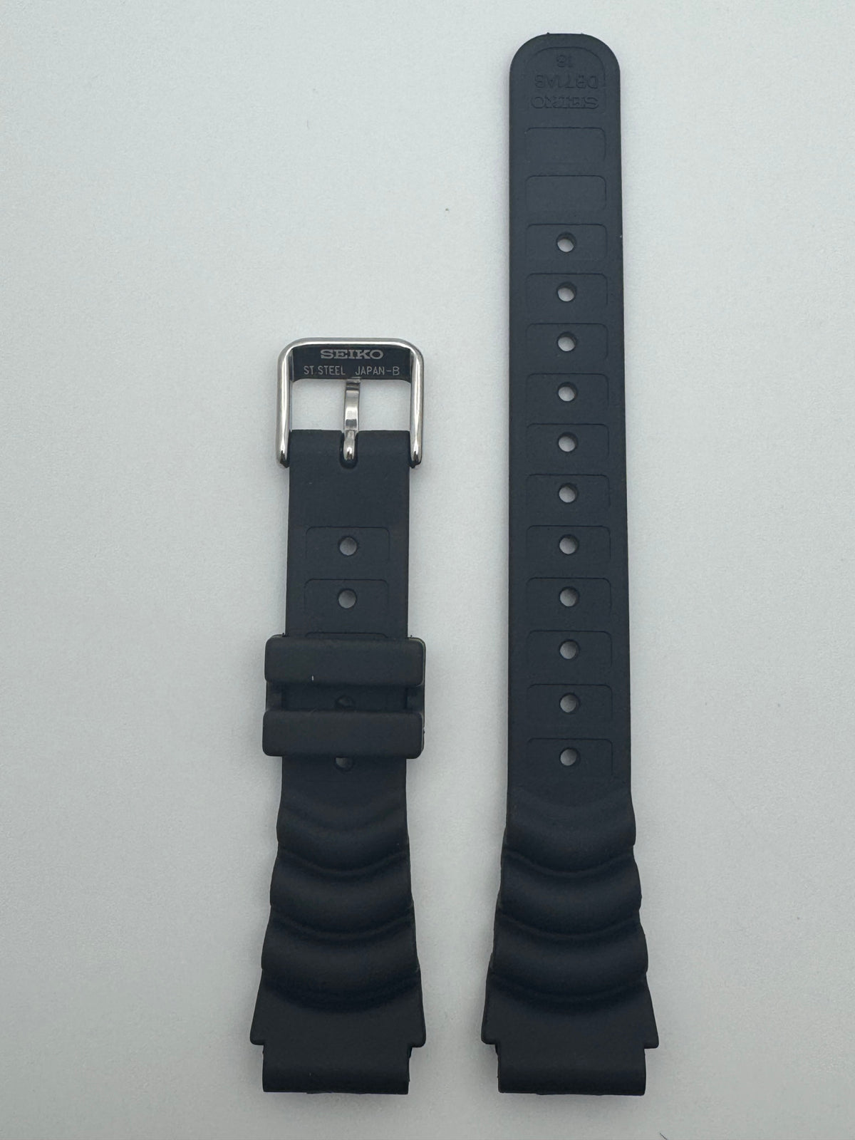 Bracelet de montre Seiko Diver d'origine DB71BP (18–16 mm) – noir (JDM)