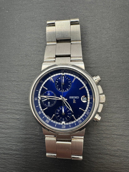 Seiko Lukia Chronograph 7T92-0AA0 – JDM Modell (Oktober 2011) mit blauem Sunburst-Zifferblatt und LK-Signatur