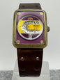 Orient Automatic - burgundy dial, rectangular case 26.5 x 31.1 mm, disc display