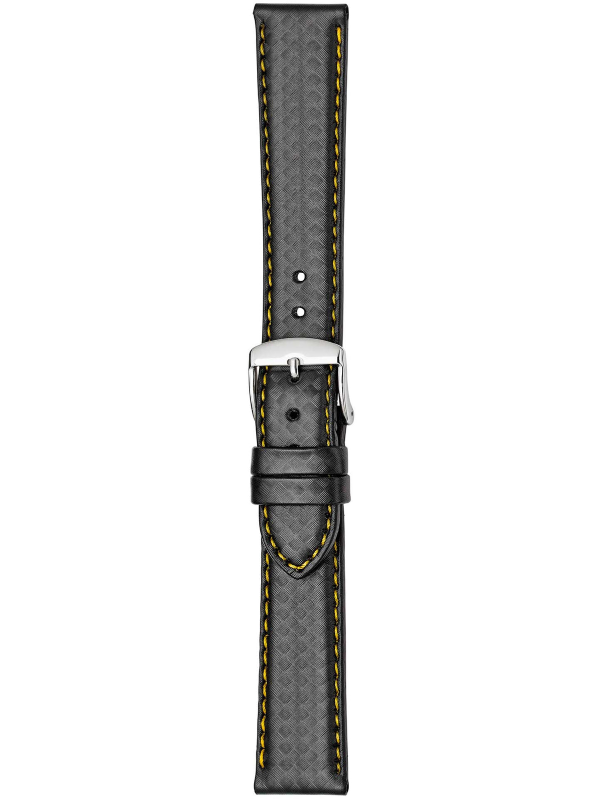 Herzog Carbon-Sport Lederarmband Schwarz-Gelb