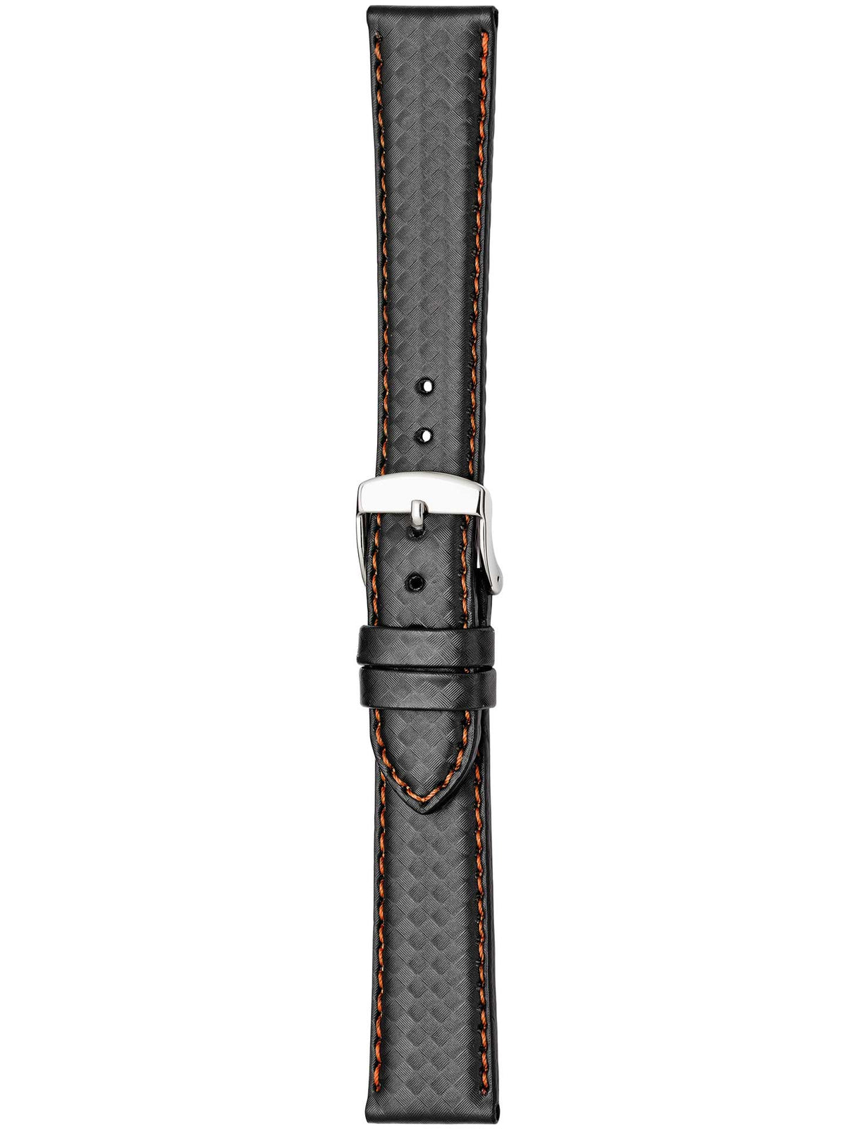 Herzog Carbon-Sport Lederarmband Schwarz-Orange