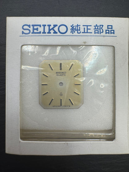 Seiko Original Dial 1400-0760 "Seiko Quartz" (rectangular/beveled, Gold, ladies) – NOS, light patina